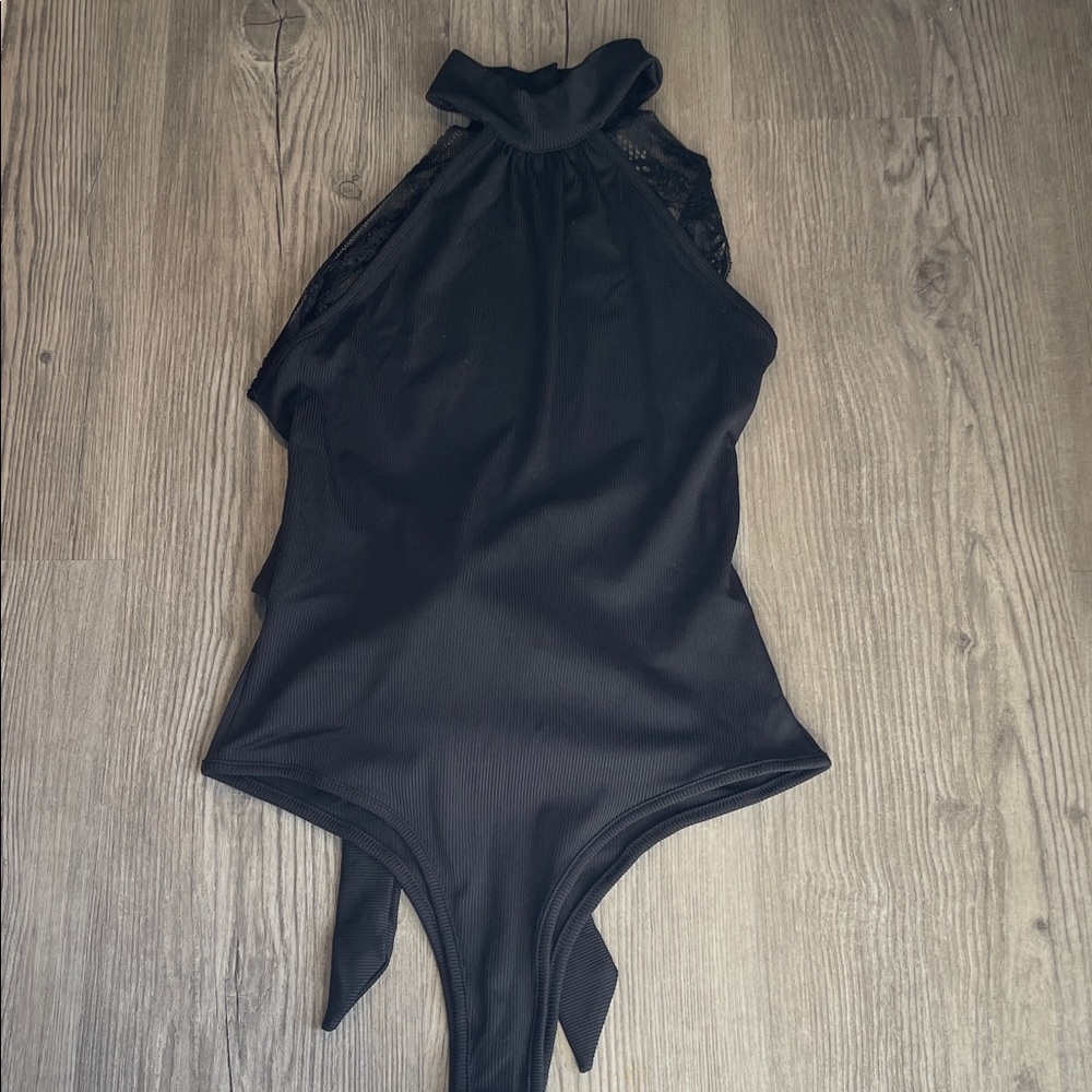 Black Halter Bodysuit